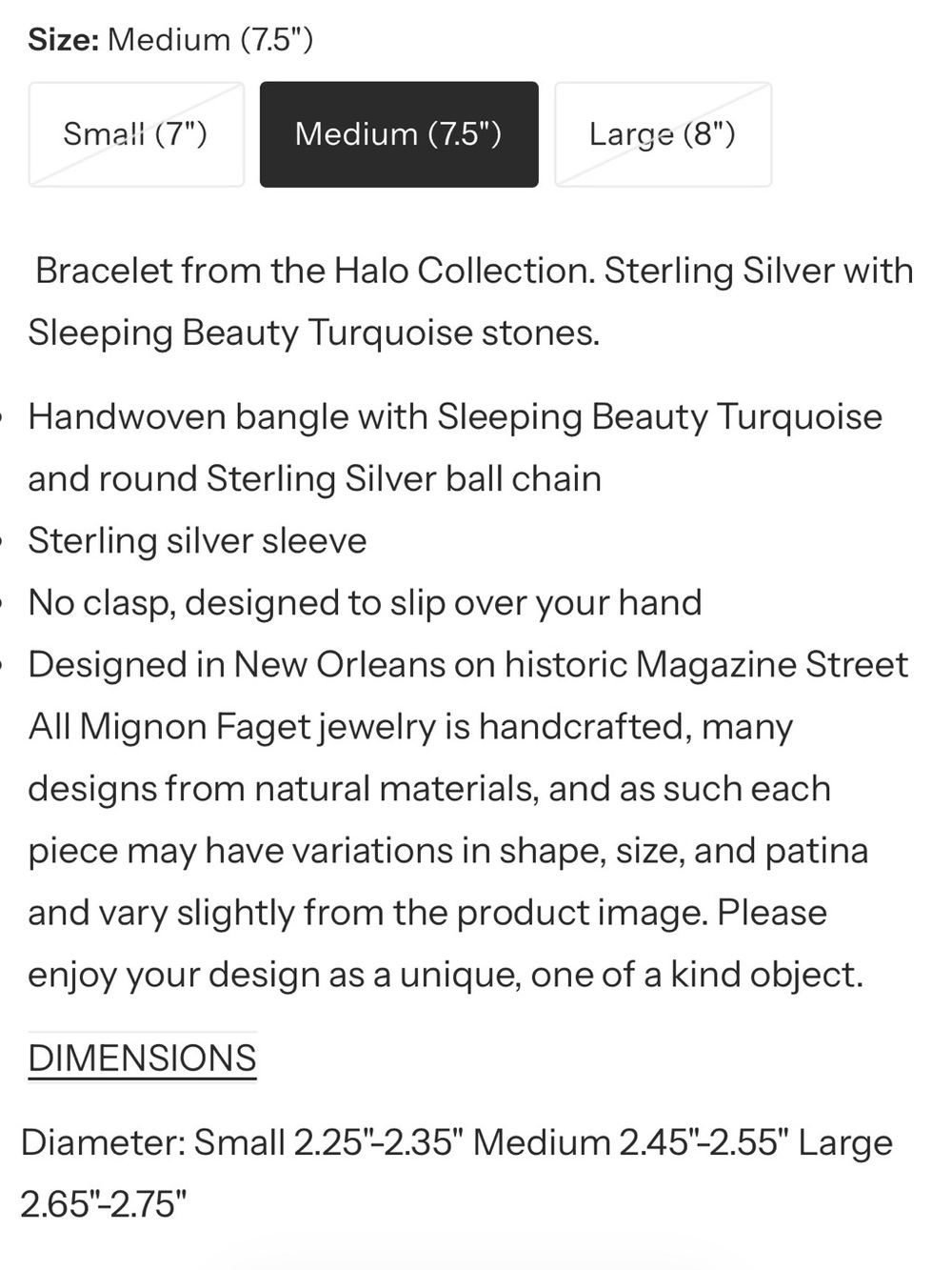Mignon Faget ⚜️ Halo Sleeping Beauty Turquoise Beaded Bangle - Picture 5 of 5